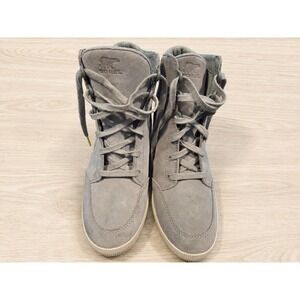 SOREL Out N About Wedge Booties Women 9.5 Dove Quarry Gray Suede